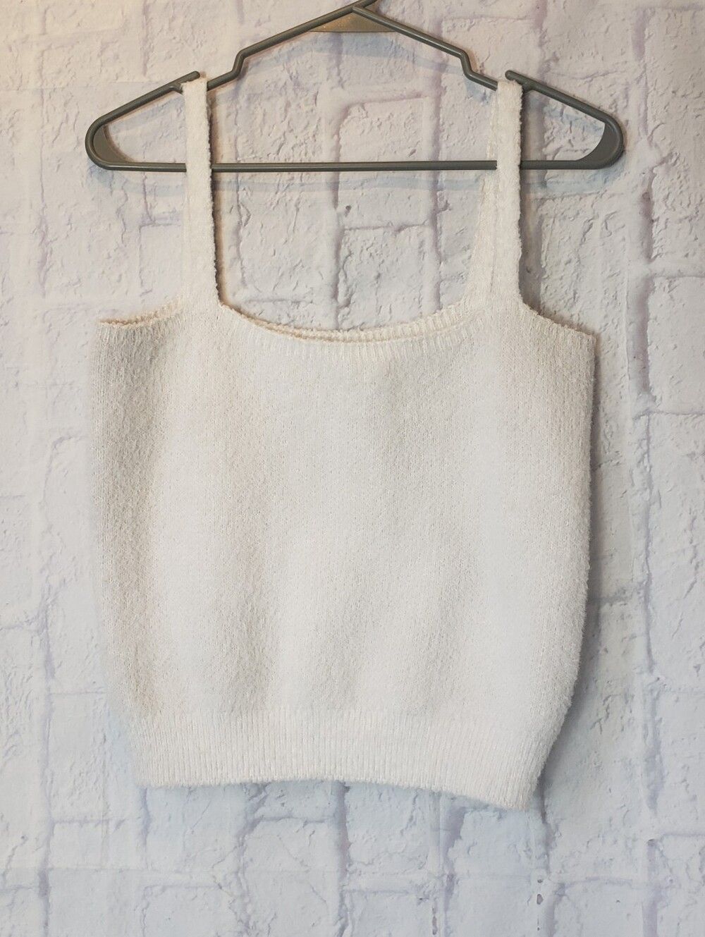 WILLOW & WIND Plush Fuzzy Knit Cropped Cami Tank Top XL